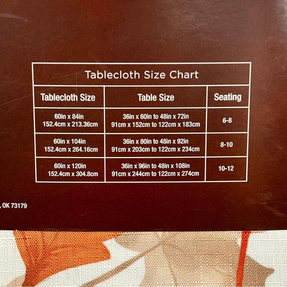 Fall Tablecloth with Leaf Design 2) 60”x104”‎